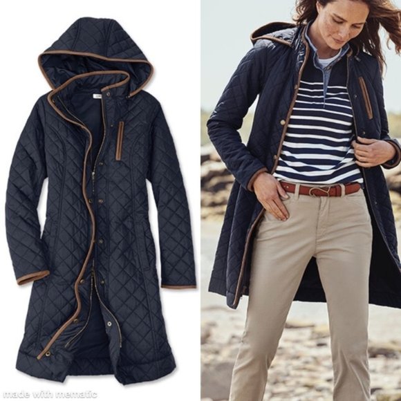 Orvis Jackets & Blazers - New Orvis Sunderland Quilted Navy Coat